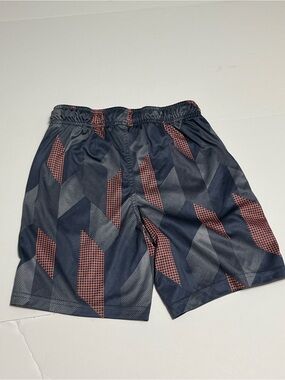 Athletic Works Navy Shorts with Rust Grid Accents kid size M=8